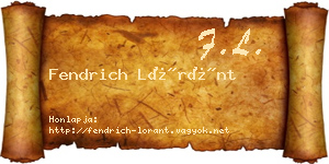 Fendrich Lóránt névjegykártya