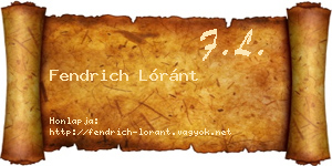 Fendrich Lóránt névjegykártya
