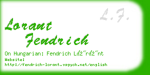 lorant fendrich business card